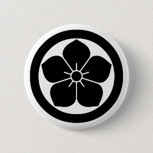 丸に桔梗 6 CM ROUND BADGE