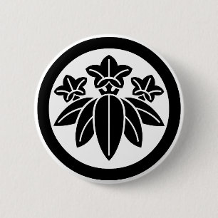 丸に笹龍胆 缶バッジ 6 CM ROUND BADGE