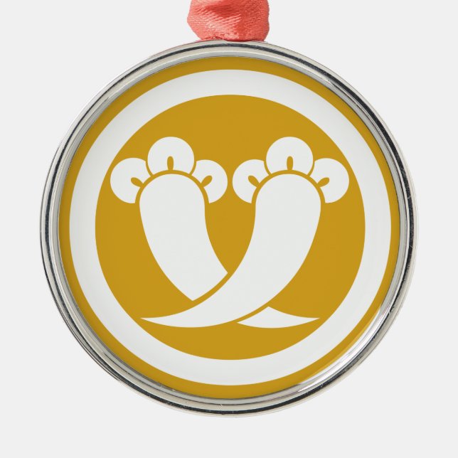 丸に違い丁子 METAL TREE DECORATION (Front)