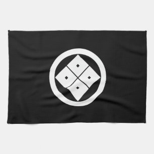 丸に隅立て四つ目 TEA TOWEL