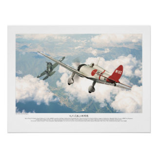 九六式艦上戦闘機 Mitsubishi Navy Type 96 Carrier-based Fig Poster