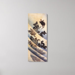 亀, 北斎 Turtles, Hokusai, Ukiyo-e Canvas Print