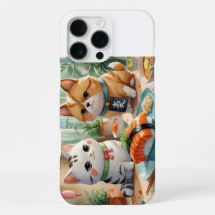「仲良し猫の寿司時間(Cat Friends' Sushi Time)」 iPhone 16 Pro Max Case