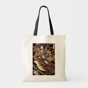 侍と化け蛙, 国芳 Samurai and Giant Frog, Ku Tote Bag