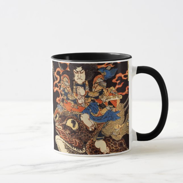侍と化け蛙, 国芳 Samurai and Giant Frog, Kuniyoshi, Ukiyo Mug (Right)