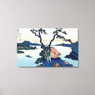 信州諏訪湖, 北斎 View Mt.Fuji from Lake Suwa, Hokusai Canvas Print