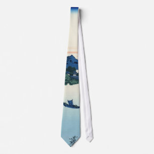 信州諏訪湖, 北斎 View Mt.Fuji from Lake Suwa, Hokusai Tie