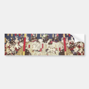 兎の相撲, 芳藤 Sumo Rabbits, Yoshifuji, Ukiyo-e Bumper Sticker