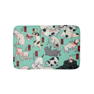 其のまま地口猫飼好五十三疋(中), 国芳 Cats(2), Kuniyoshi, Ukiyo-e Bath Mat