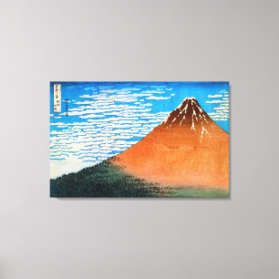 凱風快晴(赤富士), 北斎 Red Mount Fuji, Hokusai, Ukiyo-e Canvas Print