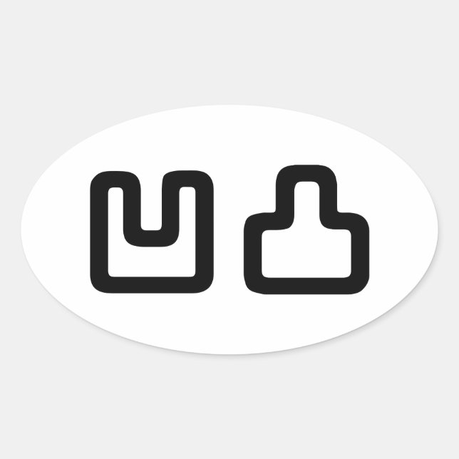 凹凸 Outotsu おうとつ Oval Sticker (Front)