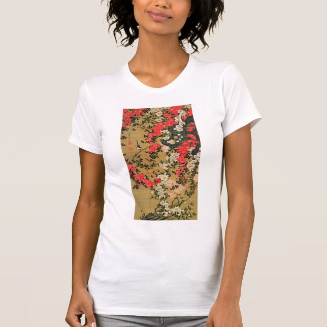 動植綵絵(21)薔薇小禽図, 伊藤若冲 T-Shirt (Front)