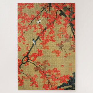 動植綵絵(30)紅葉小禽図, 伊藤若冲 JIGSAW PUZZLE