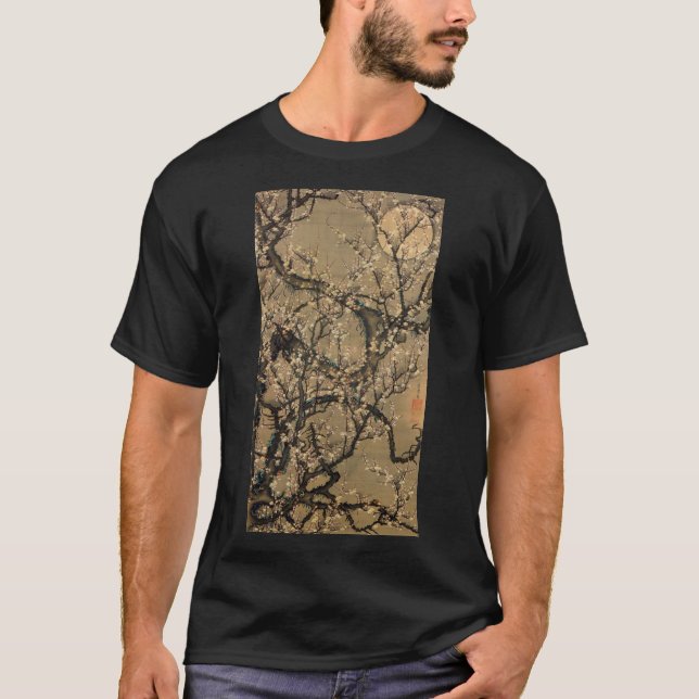 動植綵絵(8)梅花晧月図, 伊藤若冲 T-Shirt (Front)