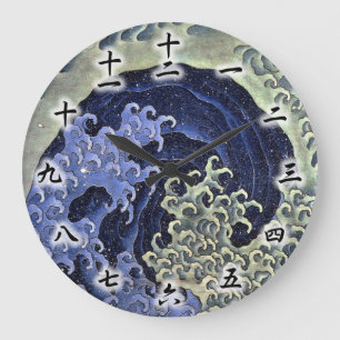北斎の波, 北斎 Hokusai Wave, Hokusai, Japan Art Large Clock