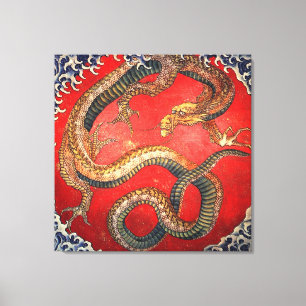 北斎の龍, 北斎 Hokusai Dragon, Hokusai, Art Canvas Print