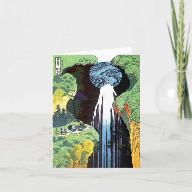 北斎 Hokusai Amida Waterfall Fine Art Card (Front)