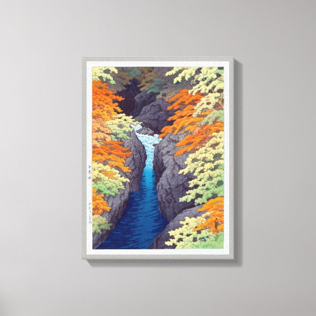 吾妻峡, Azuma Gorge, Hasui Kawase, Woodcut Canvas Print (Front)