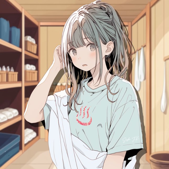 和柄銭湯マークTシャツ｜Nihon SENTO T-Shirt 寿司娘 GenerativeAI (Creator Uploaded)