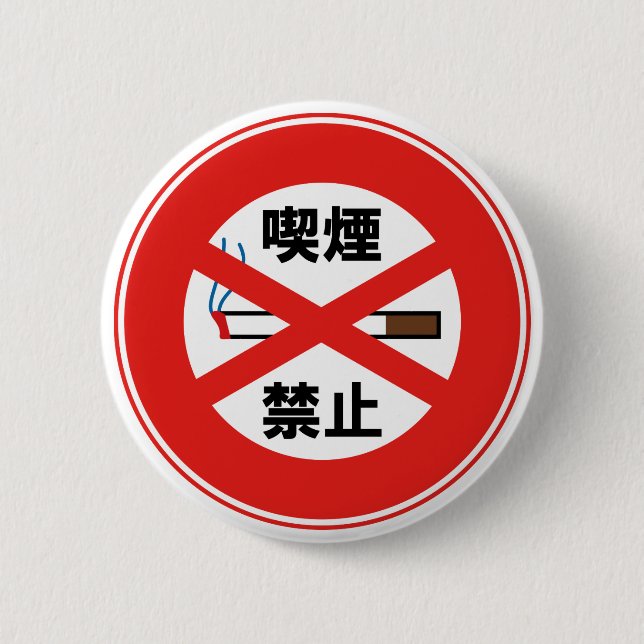 喫煙禁止 6 CM ROUND BADGE (Front)
