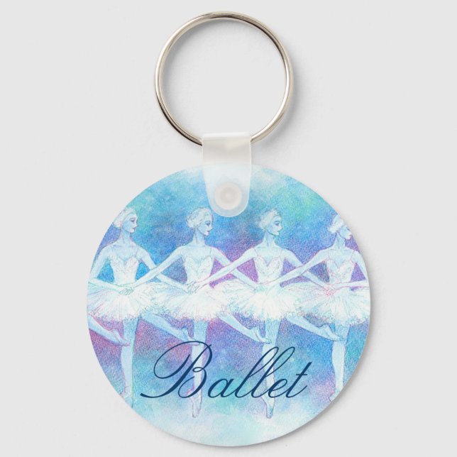 四羽の白鳥の踊りキーホルダー KEY RING (Front)
