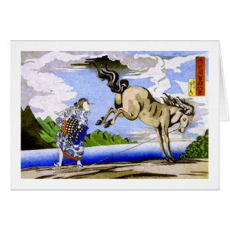 國芳 Woman & Horse Kuniyoshi Fine Art