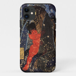 坂田金時と巨鯉, 国芳, Sakata Kintoki & Huge Carp, Kuniyoshi Case-Mate iPhone Case