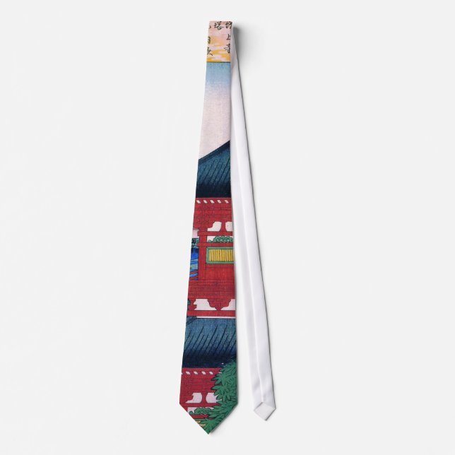 増上寺, 広重 Red Temple, Hiroshige, Ukiyo-e Tie (Front)