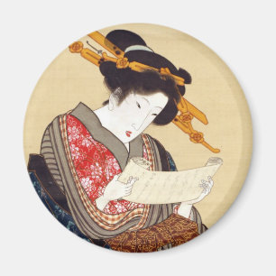 女, 国貞 Woman, Kunisada, Ukiyo-e Magnet