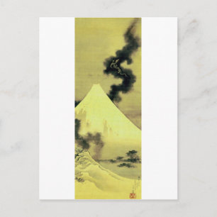 富士と昇龍, 北斎 Mount Fuji and Dragon, Hokusai, Ukiyo-e Postcard