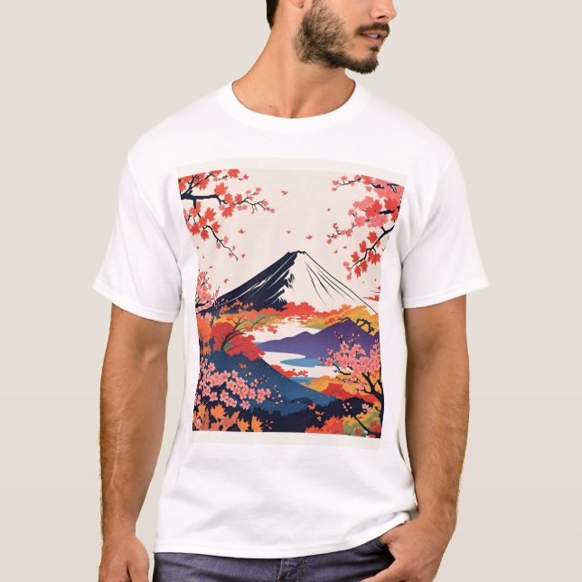 富士四季図（Fuji Shiki Zu） T-Shirt (Front)
