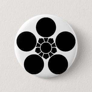 富山梅鉢 6 CM ROUND BADGE