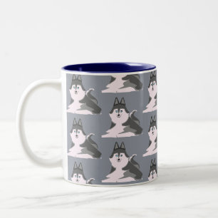寝ているシベリアンハスキー Sleeping Two-Tone Coffee Mug