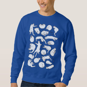 【寝ねこ(白猫Ver.)】 Sleeping cat (White ca Sweatshirt