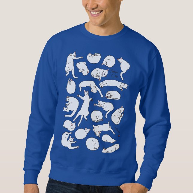 【寝ねこ(白猫Ver.)】 Sleeping cat (White cat) Sweatshirt (Front)