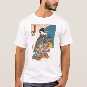 少女と猫, 国芳 Girl with Cat, Kuniyoshi, Ukiyo-e T-Shirt