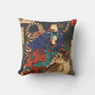 忍者と虎, 芳年 Ninja Hero & Tiger, Yoshitoshi, Ukiyo-e Cushion