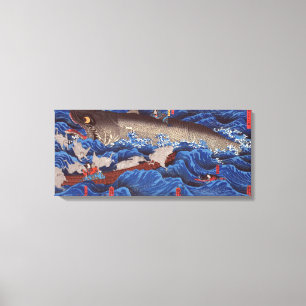 怪物鮫,国芳 Monster Shark, Kuniyoshi, Ukiyo-e Canvas Print