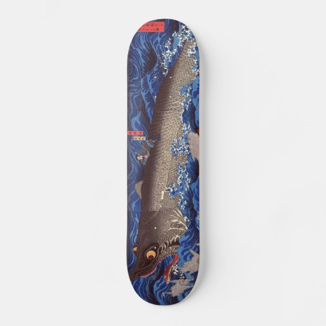 怪物鮫,国芳 Monster Shark, Kuniyoshi, Ukiyo-e Skateboard (Front)