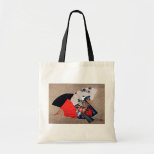 扇子, 北斎 Five Fans, Hokusai, Ukiyoe Tote Bag