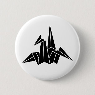折り鶴 6 CM ROUND BADGE