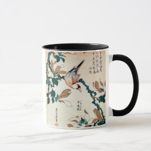 文鳥とコブシ, 北斎 Java Sparrow and Kobushi, Hokusai Mug