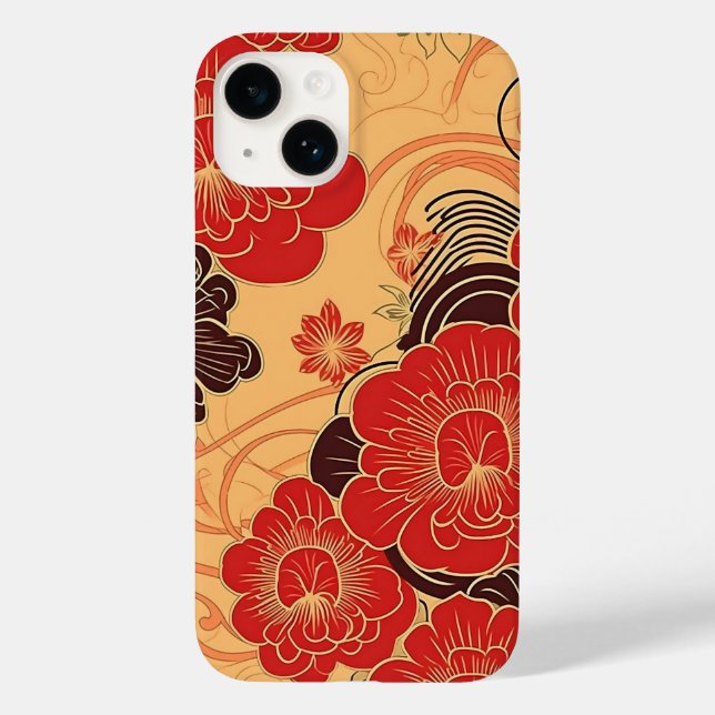 日本の伝統的なヴィンテージデザインを使用したアート作品 Case-Mate iPhone CASE (Back)