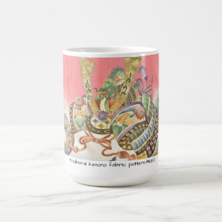 日本の伝統的着物生地、かっこいい兜(KABUTO)のマグカップ COFFEE MUG