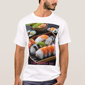 「日本の寿司:至福のひととき(Japanese Sushi: A Moment of Bliss)」 T-Shirt