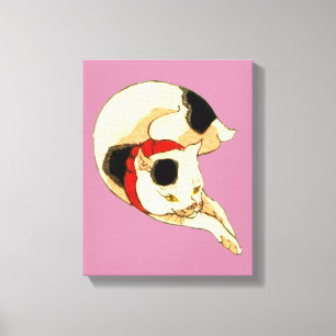 日本猫, 国芳 Japanese Cat, Kuniyoshi, Ukiyo-e Canvas Print