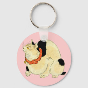 日本猫, 国芳 Japanese Cat, Kuniyoshi, Ukiyo-e Key Ring