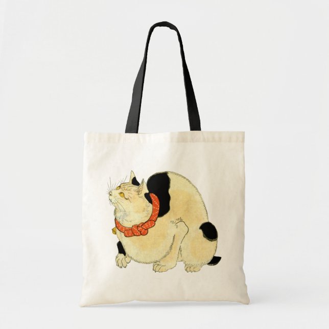 日本猫, 国芳 Japanese Cat, Kuniyoshi, Ukiyo-e Tote Bag (Front)