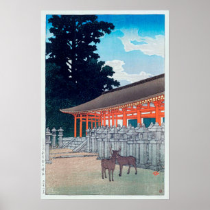 春日神社の鹿, 川瀬巴水 Deer of Kasuga Sh Poster