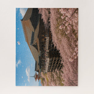 春爛漫・清水寺と桜の舞い / Kiyomizu Temple in Cherry Blossom Jigsaw Puzzle
